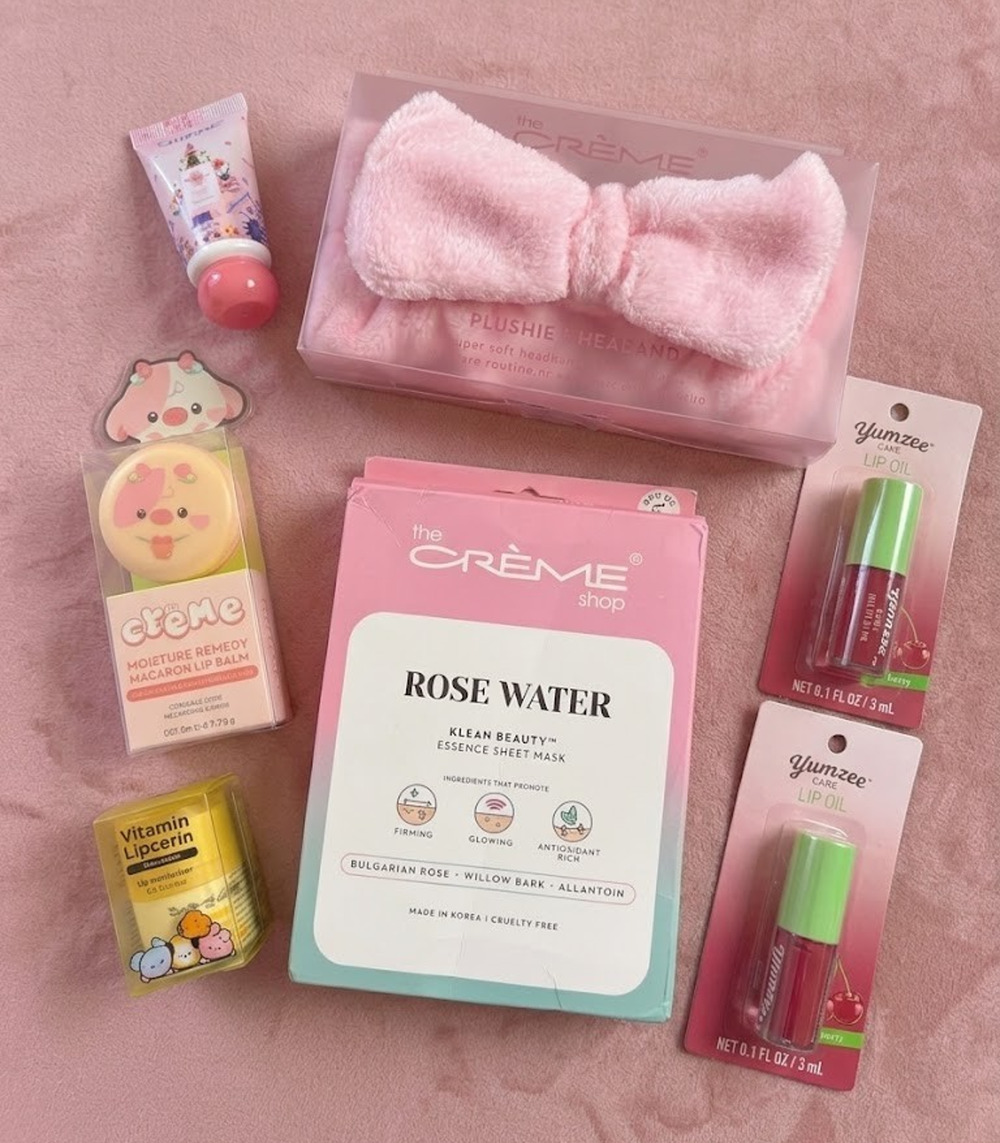 Mixed Beauty Lot The Creme Shop Rose Water My Melody Lip Oil Headband NWT